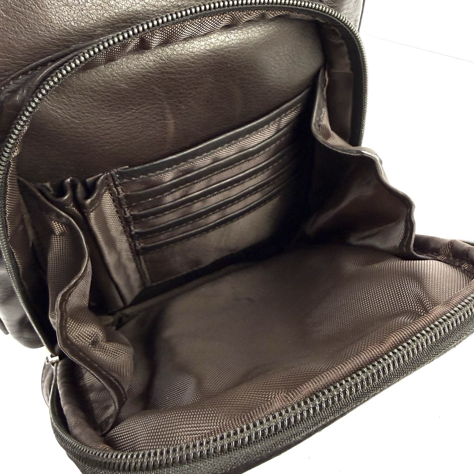 Osgoode Marley Backpack Dark Brown Soft Leather Organizer Rucksack Travel School — image 7 of 8